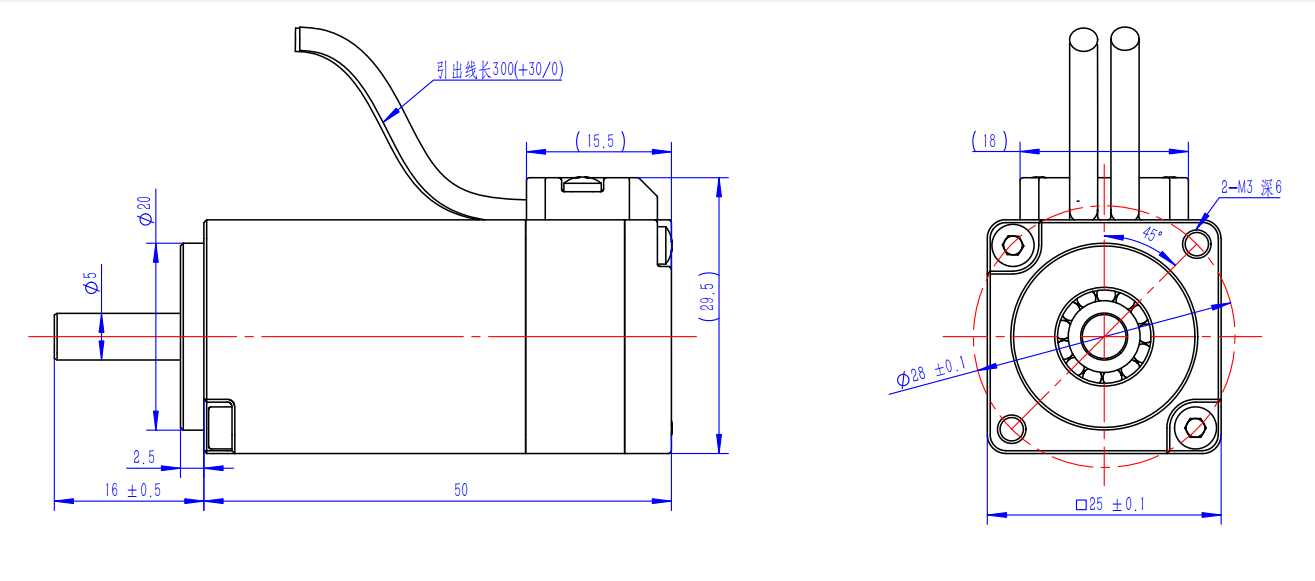 EC25直流伺服电机-微型伺服电机-30W直流伺服电机
