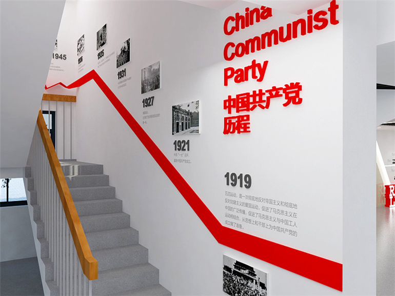 楼梯过道党建墙