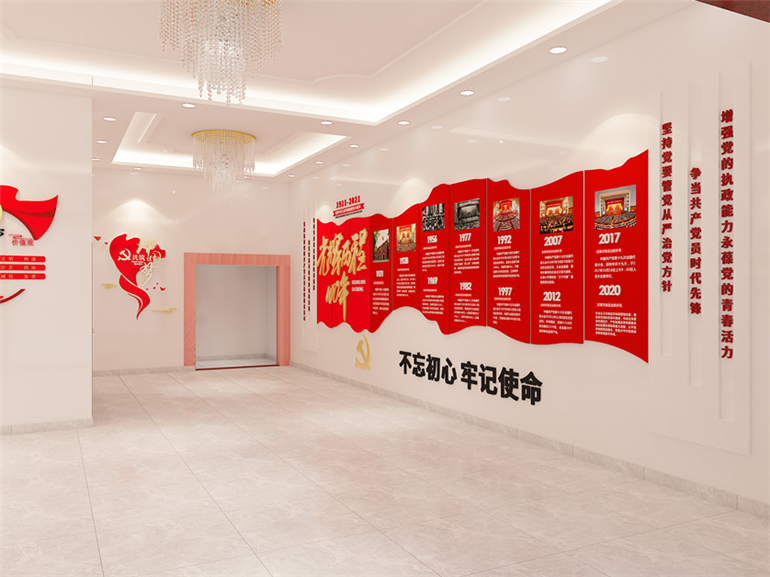 建辉社区党建文化墙效果图设计